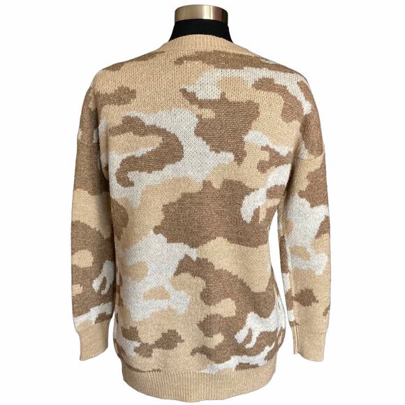 Lucky Brand Camouflage Button Down Cardigan Nature Hunting Military Size Small - Picture 4 of 7